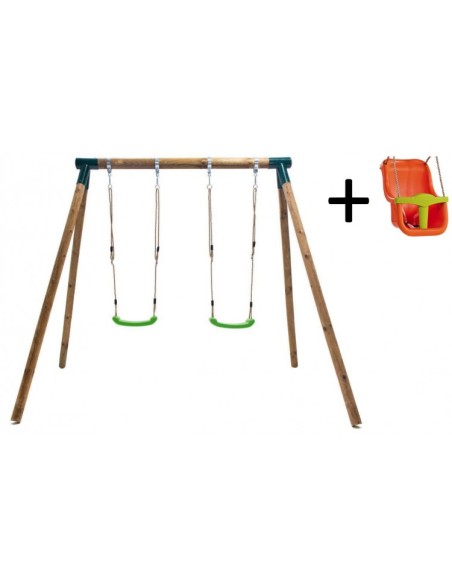 COLUMPIO DOBLE KIBO CON ASIENTO BEBÉ