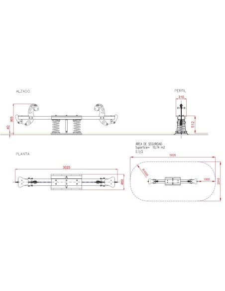 Balancín sube baja con muelles PLESI
