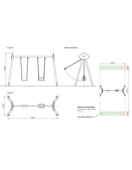 Columpio Doble uso público Abstract Compac (configurar asientos)