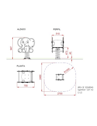 Balancín muelle inclusivo Elefante