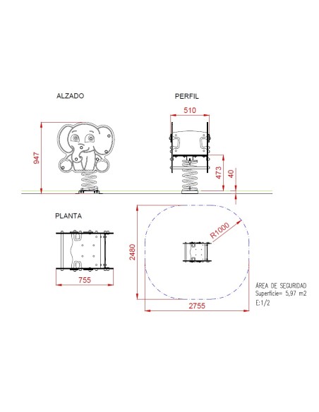 Balancín muelle inclusivo Elefante